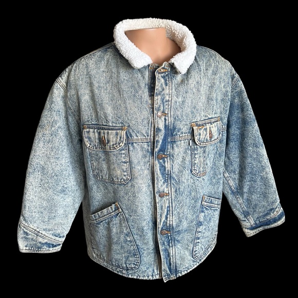 Levi's Other - Vintage Levi’s white tag Sherpa Trucker Chore Jacket Acid Wash Large Ove…